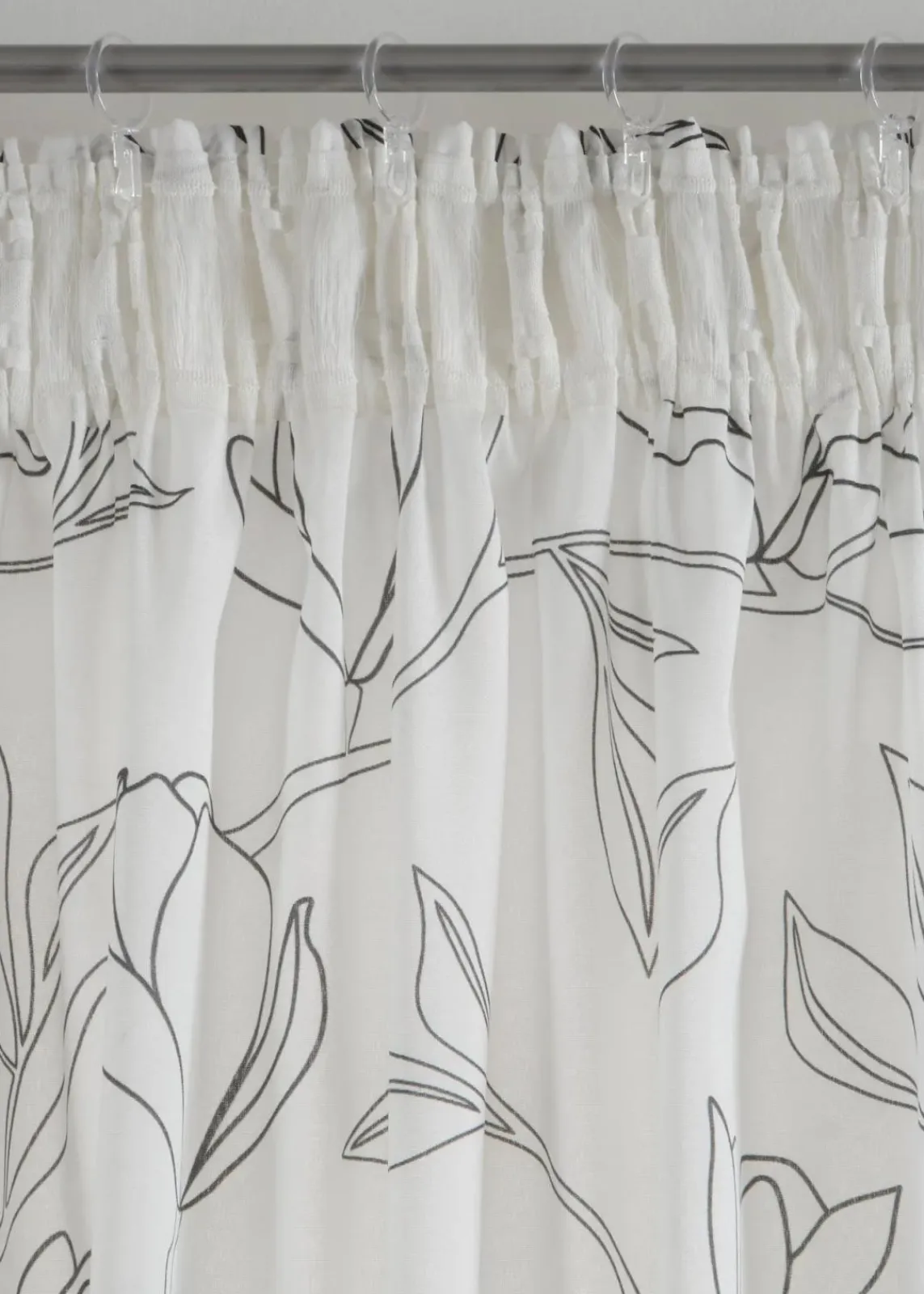 bonprix Gardinen|Gardine aus recyceltem Polyester mit Blätterdruck (1er Pack) creme