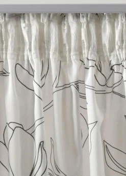 bonprix Gardinen|Gardine aus recyceltem Polyester mit Blätterdruck (1er Pack) creme