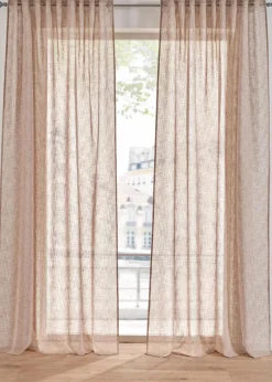 bonprix Gardinen|Gardine in Leinen Optik (1er Pack) beige