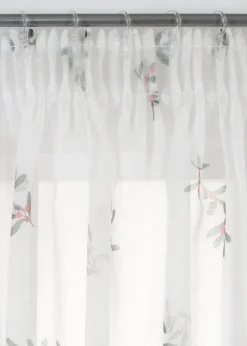 bonprix Gardinen|Weihnachtsdeko & -Textilien·Gardinen|Gardine mit bedruckten Mistelzweigen (1er Pack) weiß/grün/rot