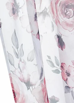 bonprix Gardinen|Gardine mit Blumenmuster mit recyceltem Polyester (1er Pack) weiß/rosa geblümt