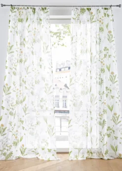 Gardine mit floralem Druck (1er Pack)|bonprix Hot