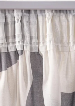 bonprix Gardinen|Gardine mit grafischem Druck aus recycelten Polyester (1er Pack) schwarz/weiß