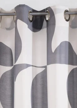 bonprix Gardinen|Gardine mit grafischem Druck aus recycelten Polyester (1er Pack) schwarz/weiß