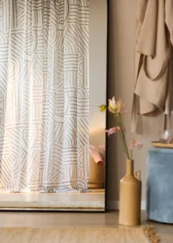 bonprix Gardinen|Gardine mit grafischem Druck (1er Pack) taupe