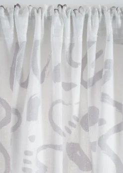 bonprix Gardinen|Gardine mit Struktur, auch in extra lang (1er Pack) grau/weiß