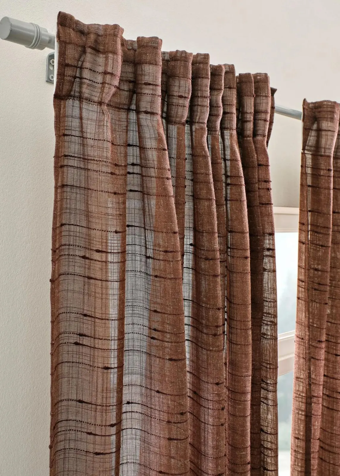 bonprix Gardinen|Gardine mit Struktur, in vielen Größen (1er Pack) dunkelbraun