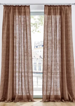 bonprix Gardinen|Gardine mit Struktur, in vielen Größen (1er Pack) dunkelbraun