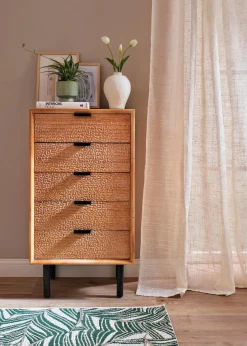 bonprix Gardinen|Gardine mit Struktur, in vielen Größen (1er Pack) dunkelbraun