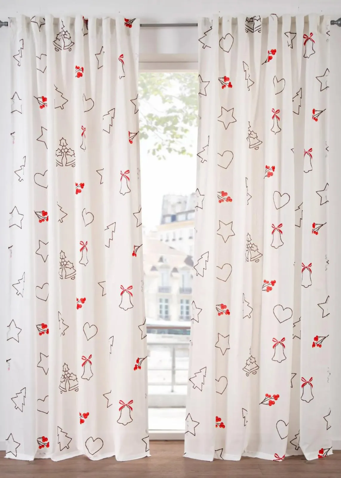 Gardine mit weihnachtlichem Design (1er Pack)|bonprix Outlet