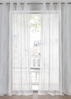 bonprix Gardinen|Gardine mit Wellen, auch in extralang (1er Pack) weiß/sand