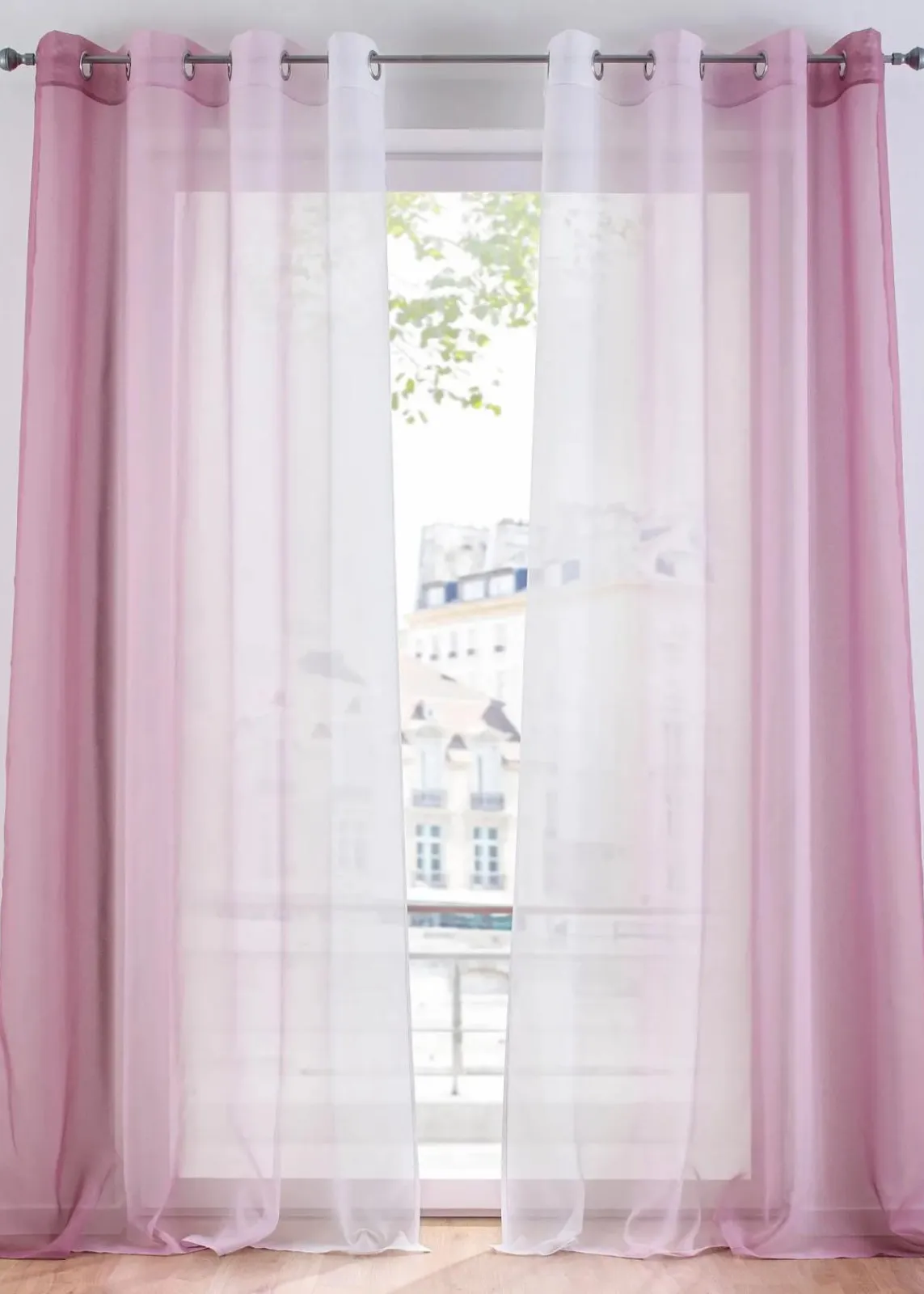 bonprix Gardinen|Gardinen aus leichtem Voile, auch in extralang (2er Pack) mauve