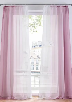 bonprix Gardinen|Gardinen aus leichtem Voile, auch in extralang (2er Pack) mauve