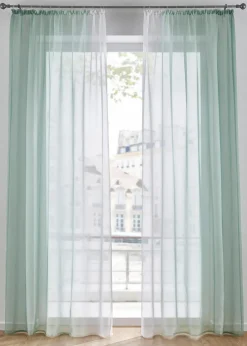 bonprix Gardinen|Gardinen aus leichtem Voile, auch in extralang (2er Pack) lindgrün