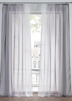 bonprix Gardinen|Gardinen aus leichtem Voile, auch in extralang (2er Pack) grau