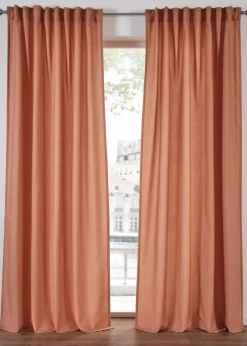 bonprix Gardinen|Gardinen aus recyceltem Material (2er Pack) braun