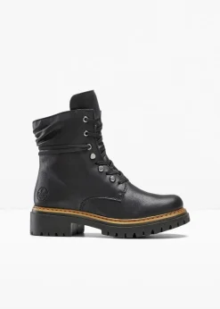 Rieker High Heels|Komfortschuhe|Gefütterte Komfort-Schnürboots schwarz