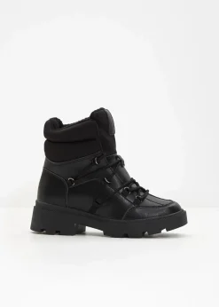 bonprix Gefütterte Winterschuhe|Boots|Gefütterte Schnürboots schwarz