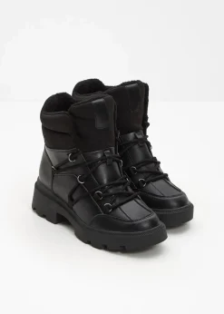 bonprix Gefütterte Winterschuhe|Boots|Gefütterte Schnürboots schwarz