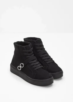 bonprix Gefütterte Winterschuhe|Boots|Gefütterte Schnürboots schwarz