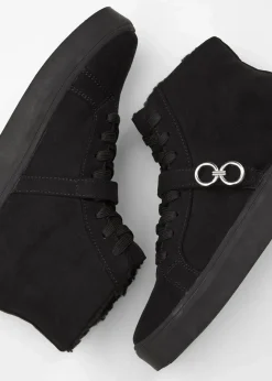 bonprix Gefütterte Winterschuhe|Boots|Gefütterte Schnürboots schwarz