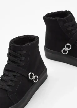 bonprix Gefütterte Winterschuhe|Boots|Gefütterte Schnürboots schwarz
