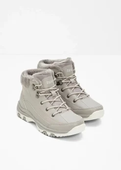 bonprix Boots|Gefütterte Winterschuhe|Gefütterte Schnürboots grau