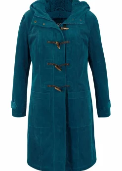 bonprix Bekleidung·Hosen|Gefütterter Cord-Dufflecoat blaupetrol