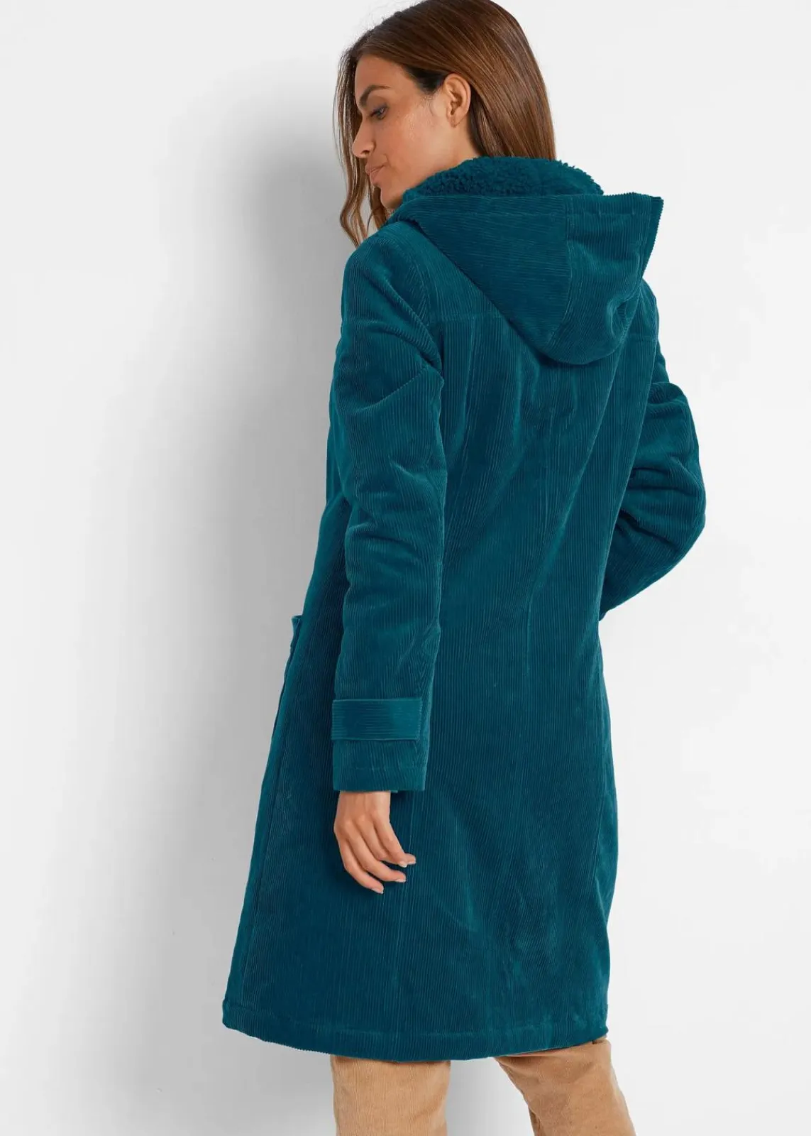 bonprix Bekleidung·Hosen|Gefütterter Cord-Dufflecoat blaupetrol