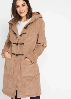 bonprix Bekleidung·Hosen|Gefütterter Cord-Dufflecoat camel