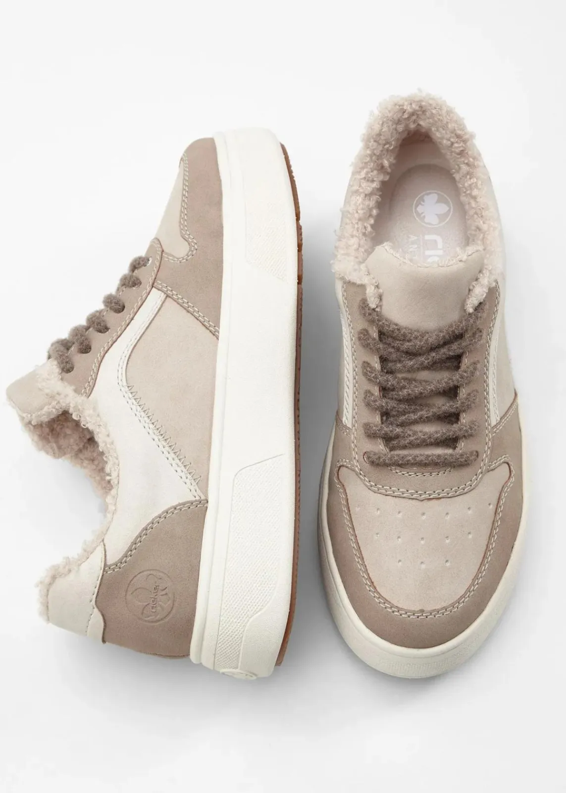 Rieker High Heels|Komfortschuhe|Gefütterter Komfort-Plateau-Sneaker beige