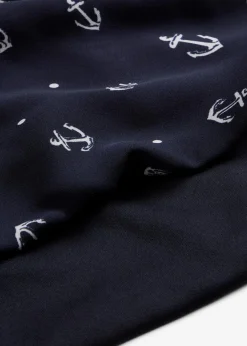 bonprix Bekleidung·Jacken & Mäntel|Blusen & Tuniken|Georgette - Blusenshirt dunkelblau/weiß bedruckt