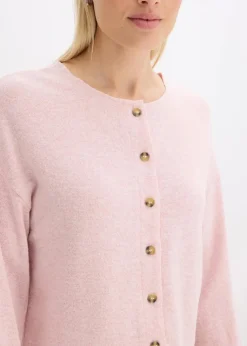 bonprix Bekleidung·Umstandsmode|Strickmode|Gerippte Feinstrickjacke aschrosa meliert