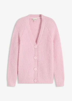 bonprix Bekleidung·Umstandsmode|Pullover & Strickjacken|Gerippte Grobstrickjacke kristallrosa