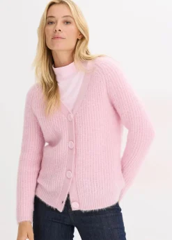 bonprix Bekleidung·Umstandsmode|Pullover & Strickjacken|Gerippte Grobstrickjacke kristallrosa