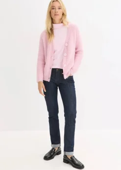 bonprix Bekleidung·Umstandsmode|Pullover & Strickjacken|Gerippte Grobstrickjacke kristallrosa