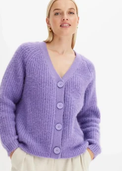 Gerippte Grobstrickjacke|bonprix