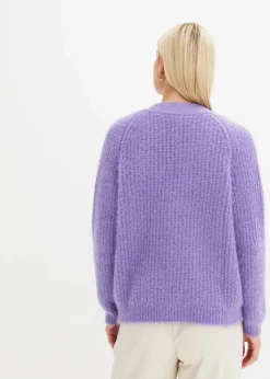 Gerippte Grobstrickjacke|bonprix