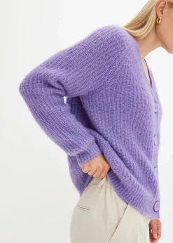 Gerippte Grobstrickjacke|bonprix