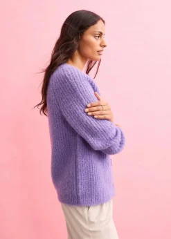 Gerippte Grobstrickjacke|bonprix