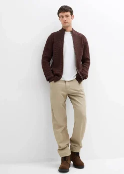 Gerippte Strickjacke aus Baumwoll-Mix|bonprix Online