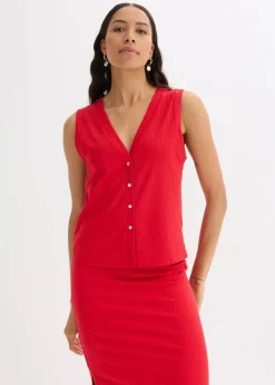 Gerippte Weste in Strickoptik|bonprix Best