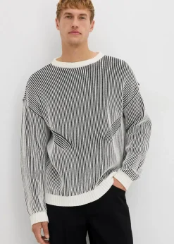 gerippter Pullover aus Baumwoll-Mix, Loose Fit|bonprix Outlet