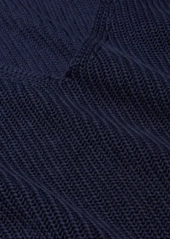 bonprix Bekleidung·Umstandsmode|Strickmode|Gerippter Pullover aus reiner Baumwolle dunkelblau