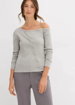 Geripptes Langarmshirt|bonprix New