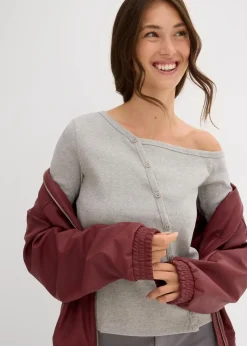 Geripptes Langarmshirt|bonprix New