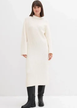 Geripptes Strickkleid|bonprix