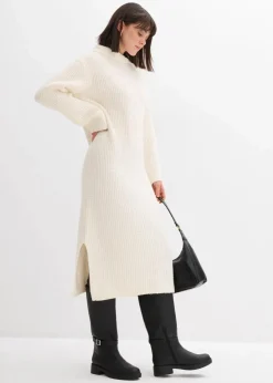 Geripptes Strickkleid|bonprix