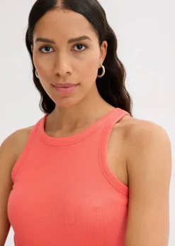 bonprix Nachhaltigere Materialien|Shirts & Tops|Geripptes Tanktop helllachs