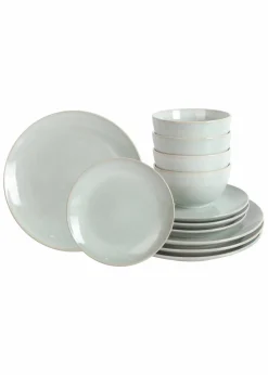 bonprix Geschirr & Servieren|Geschirr-Set (12-tlg. Set) graugrün
